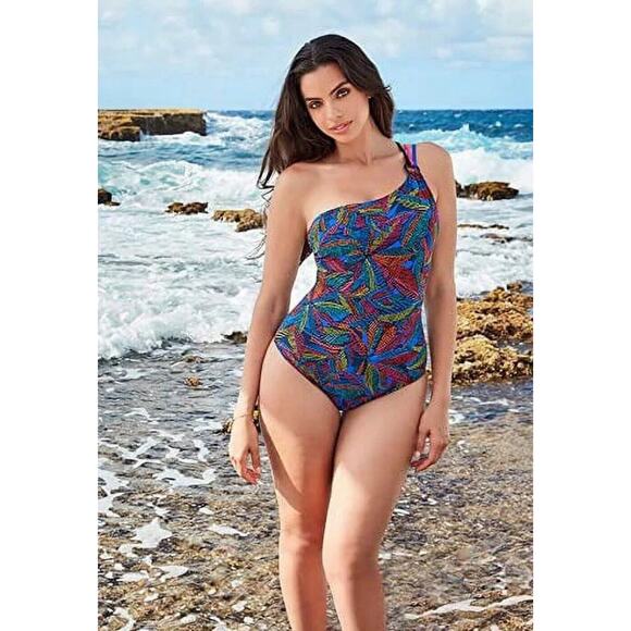 MSRP $144 Skinny Dippers Lilyhue Triple Sec One-Piece Black Size Small NWT - Picture 1 of 9